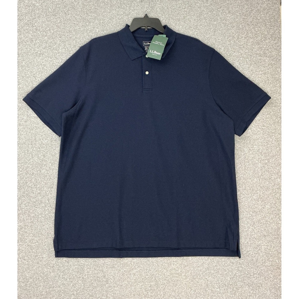 LL Bean Double L Polo Men XXL Tall Navy Cotton Pique Traditional Fit Preppy NWT